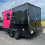 7X14TA Pink & Black Pet Grooming Trailer
