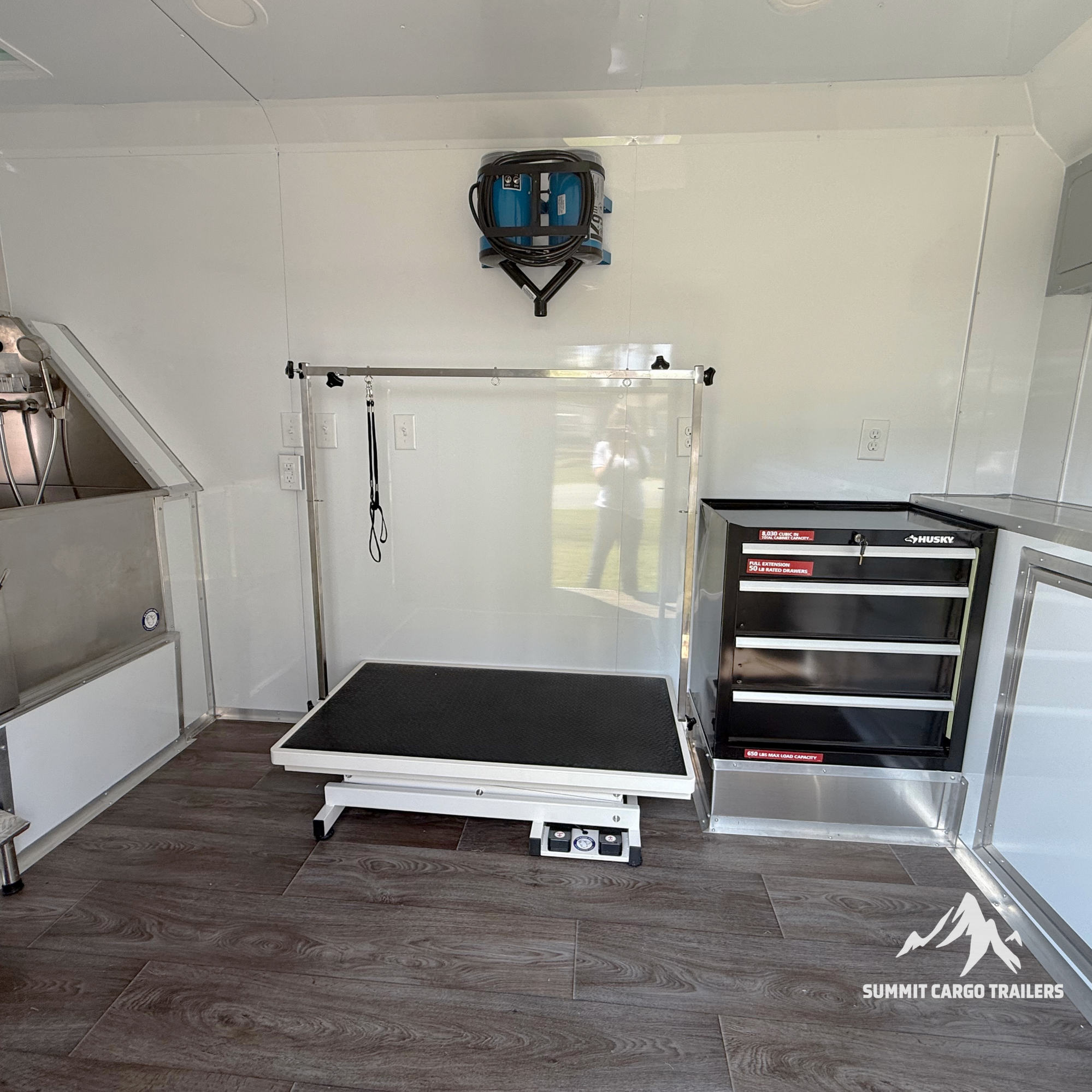 7X14TA White Pet Grooming Trailer