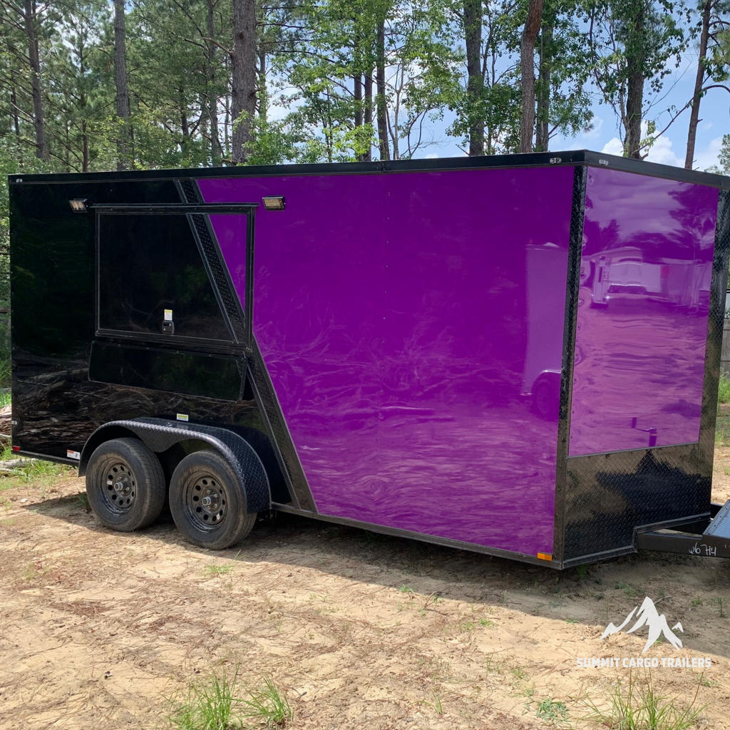 7X16TA Purple & Black Concession Trailer