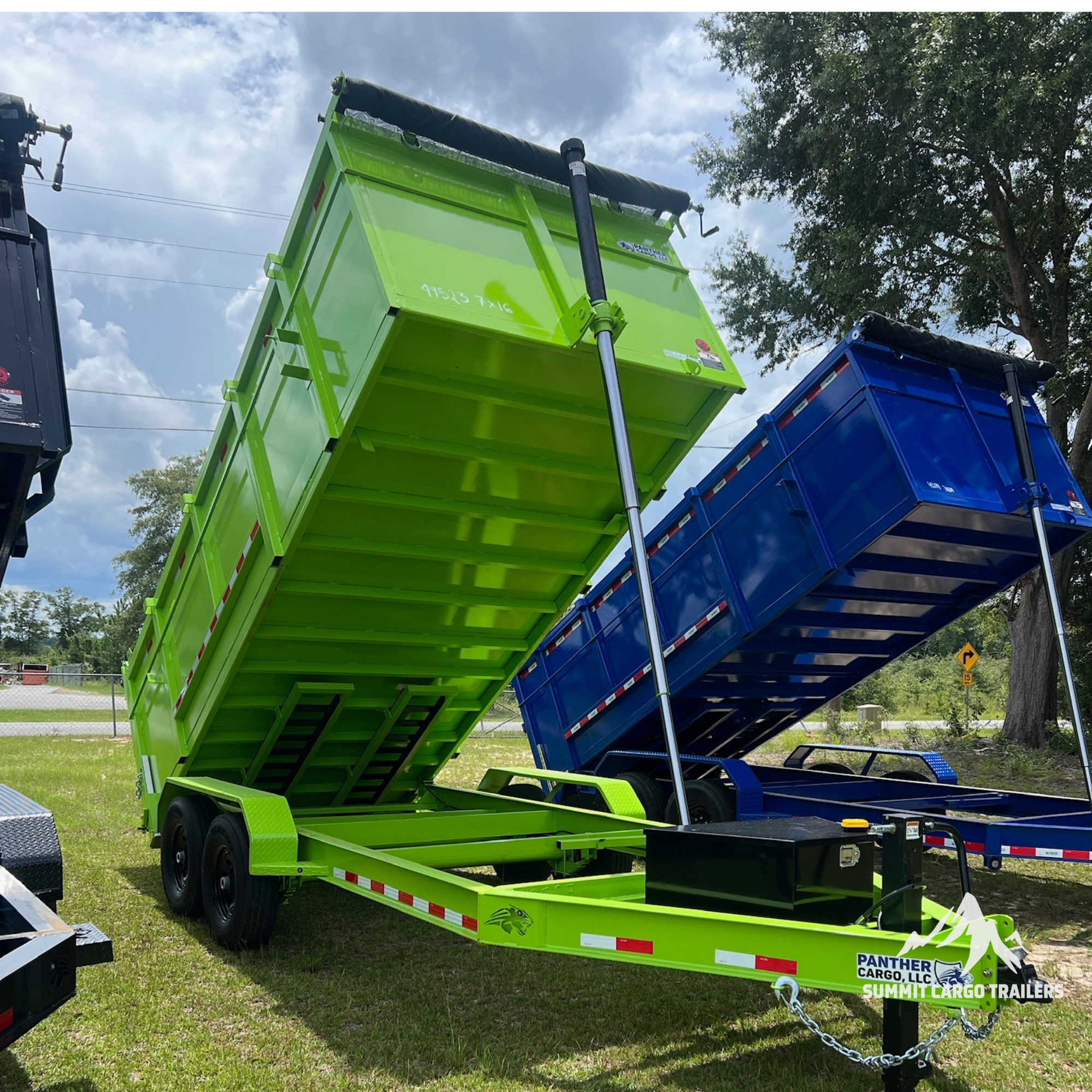 7X16TA Lime Green Dump Trailer