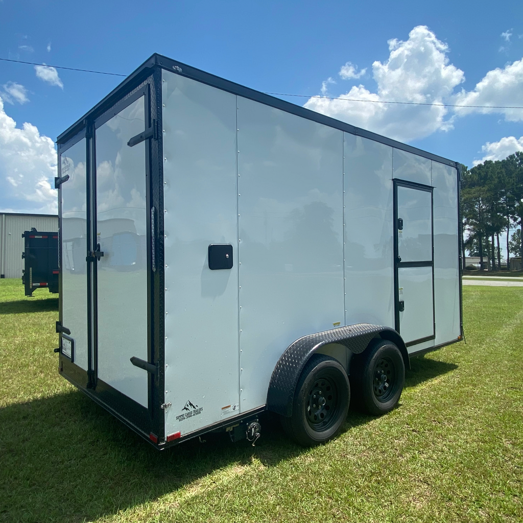 7X14TA White Pet Grooming Trailer