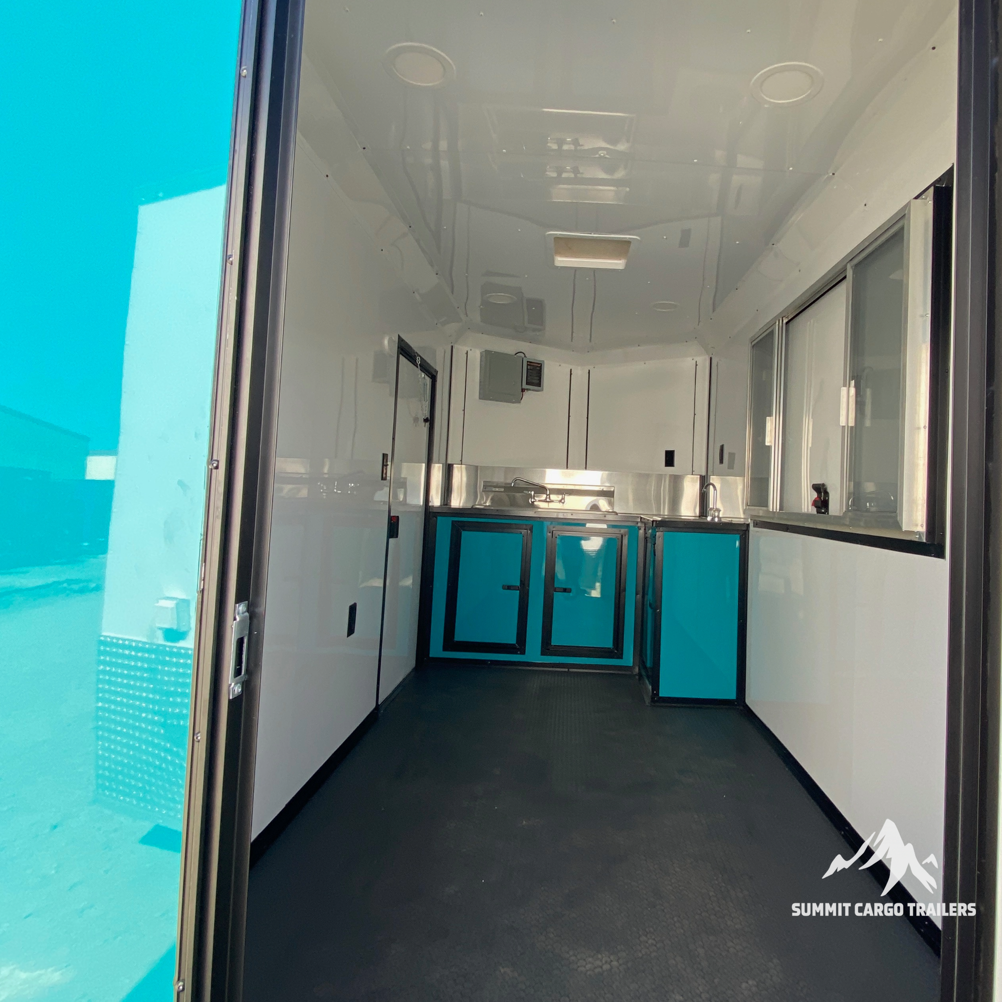 6X12TA Water Blue Concession Trailer