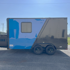 7X14TA Blue & Black Dog Grooming Trailer