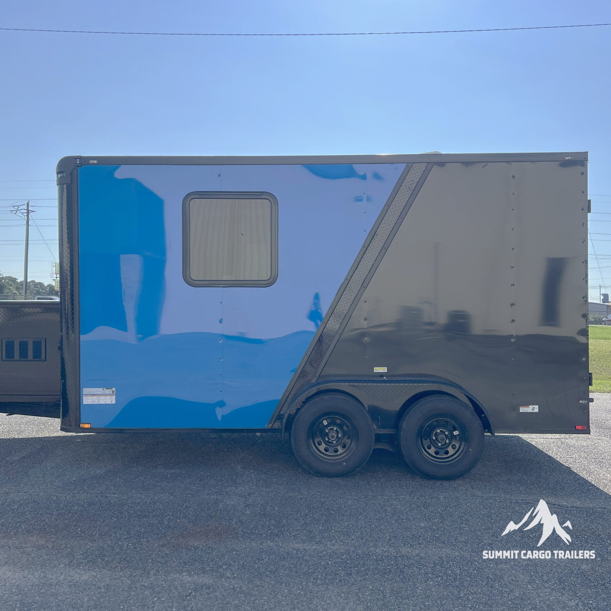 7X14TA Blue & Black Dog Grooming Trailer