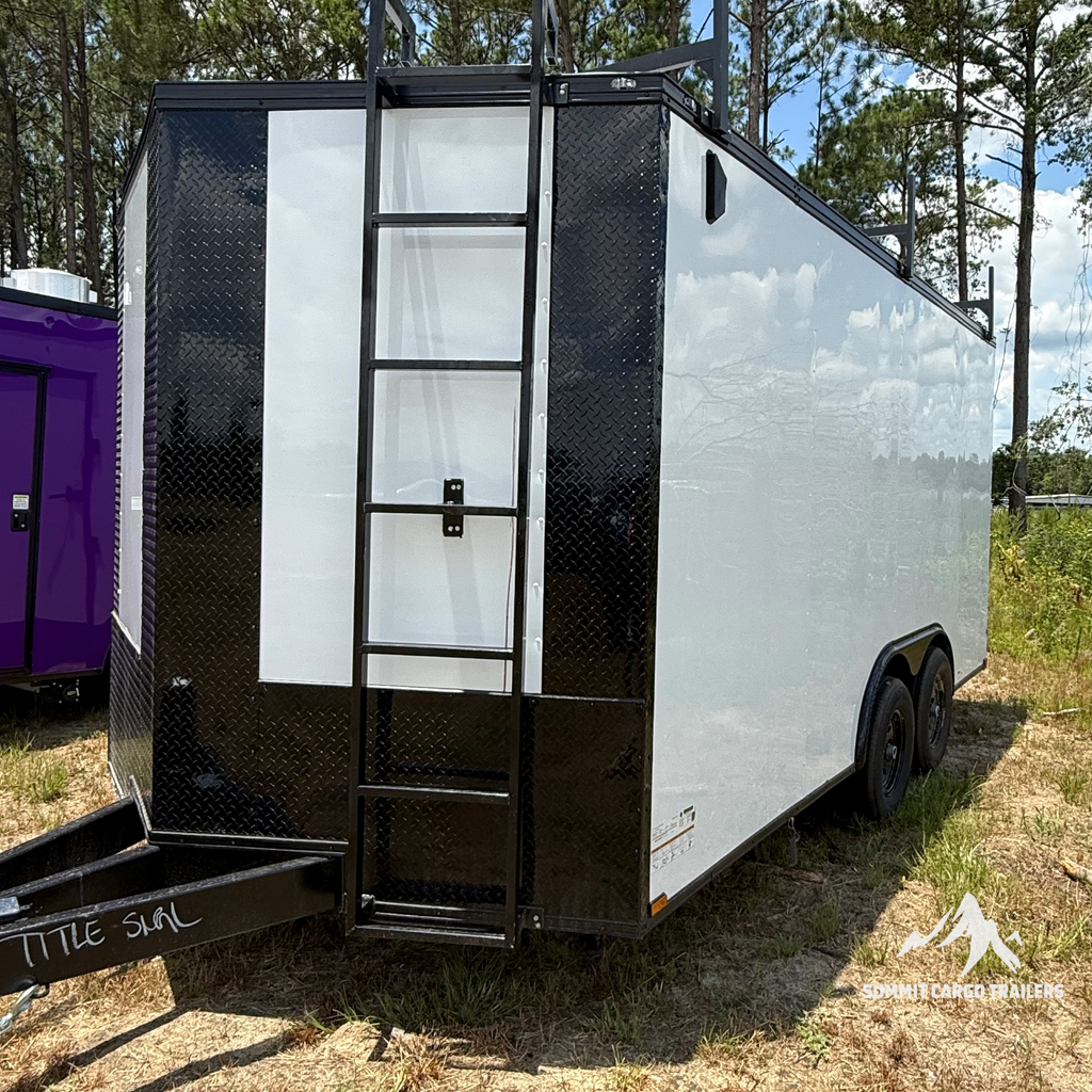 8.5X16TA White Standard Work Trailer