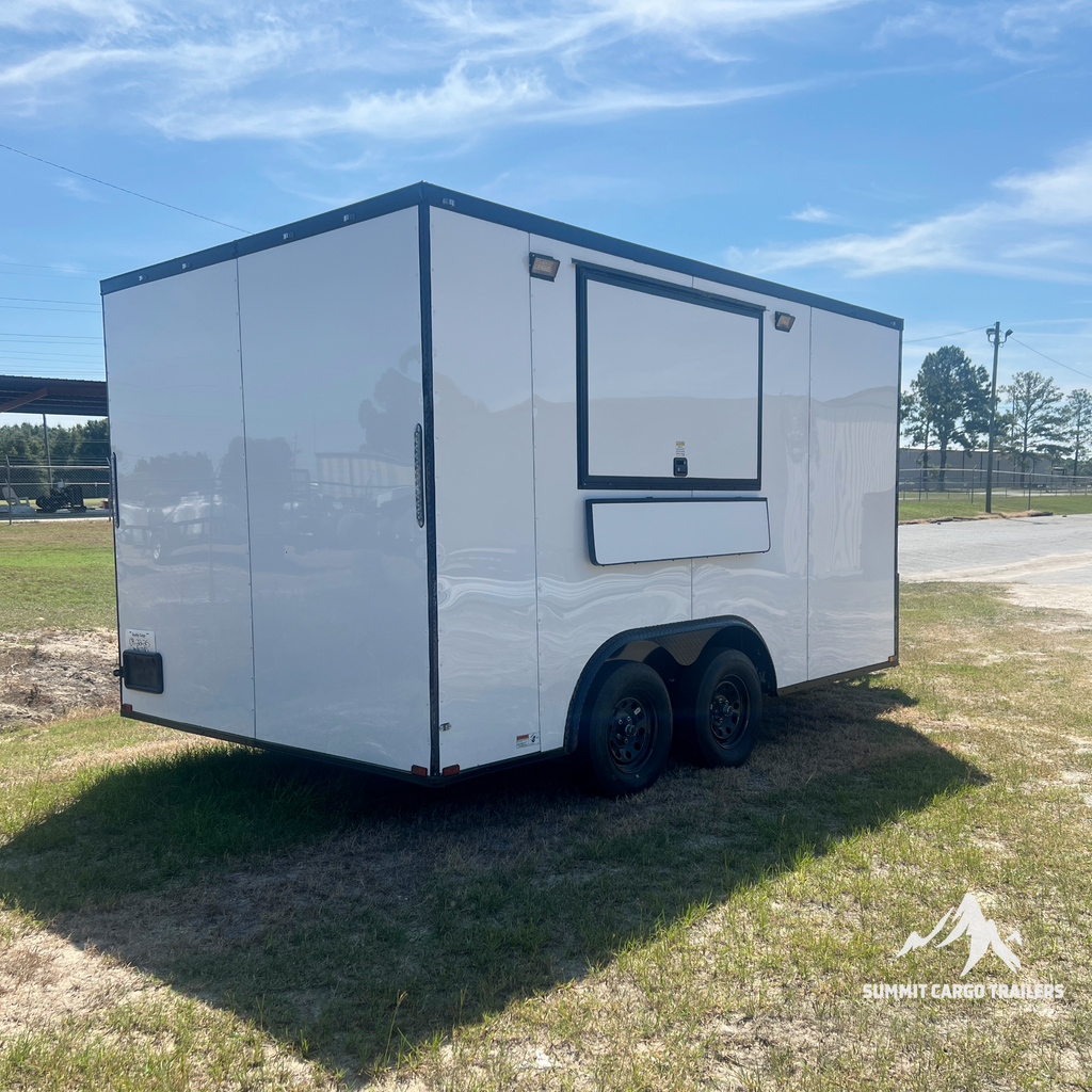8.5X14TA White Concession Trailer