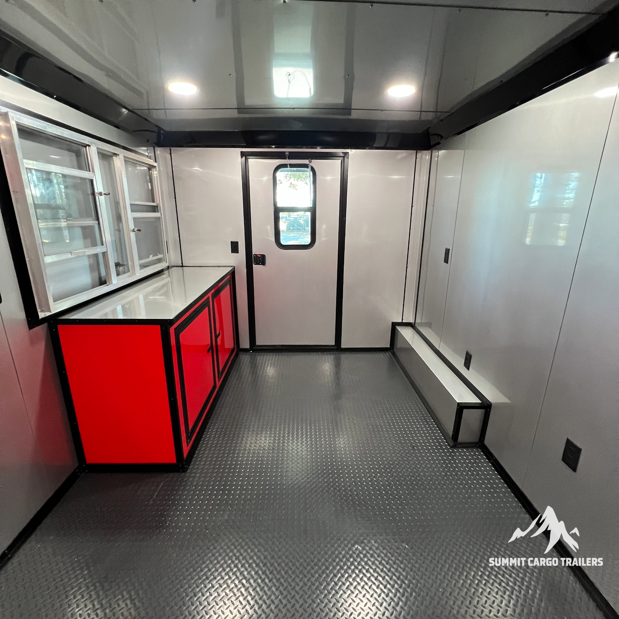 8.5X20TA3 Red & Black Concession Porch Trailer