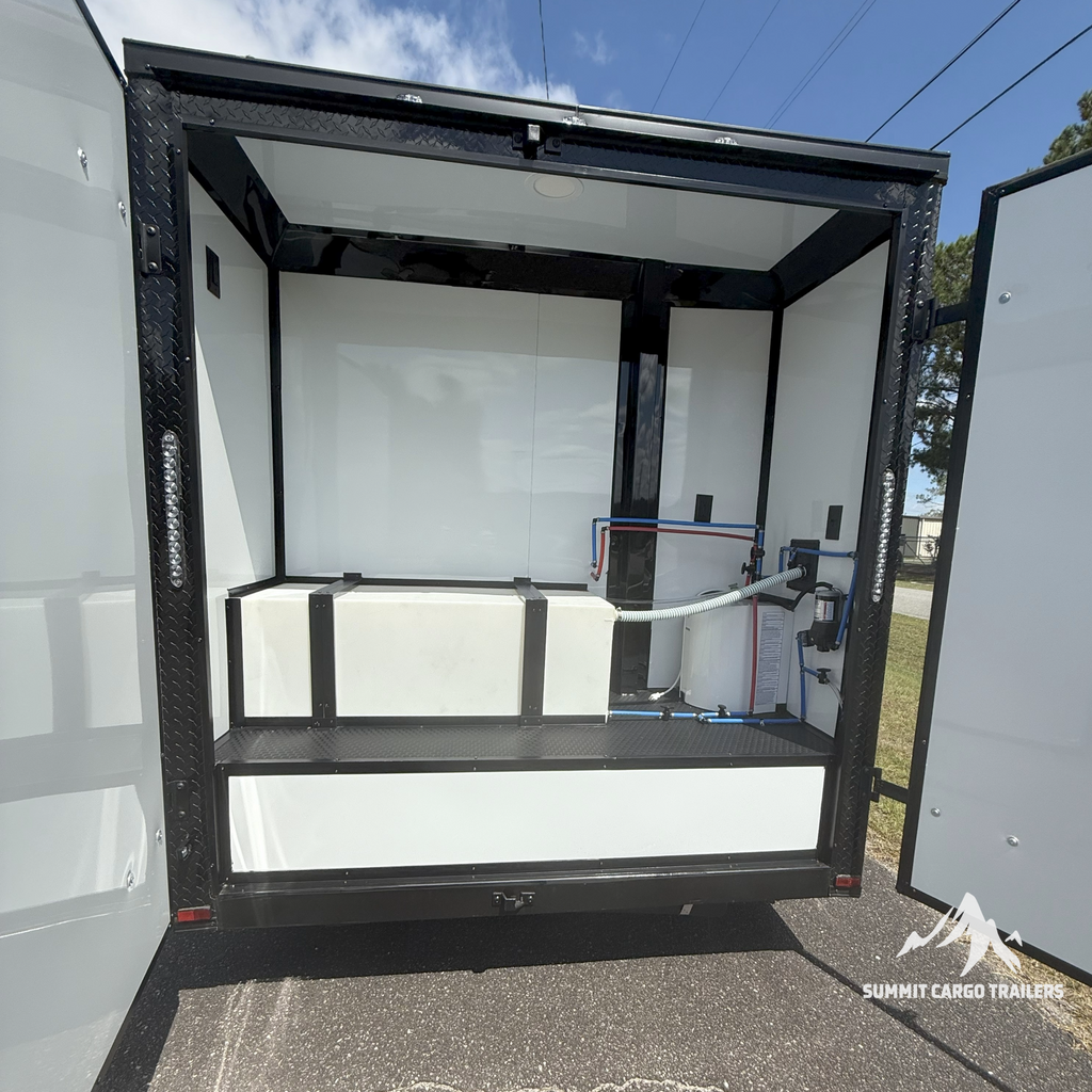 7X14TA Water Blue Dog Grooming Trailer