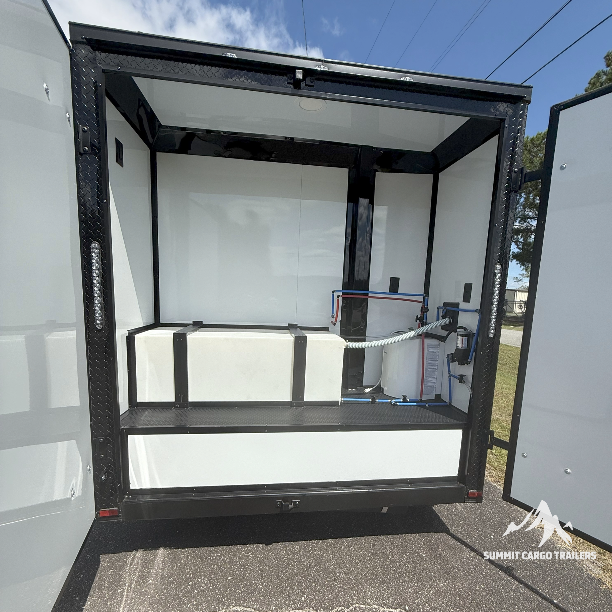 7X14TA Water Blue Dog Grooming Trailer