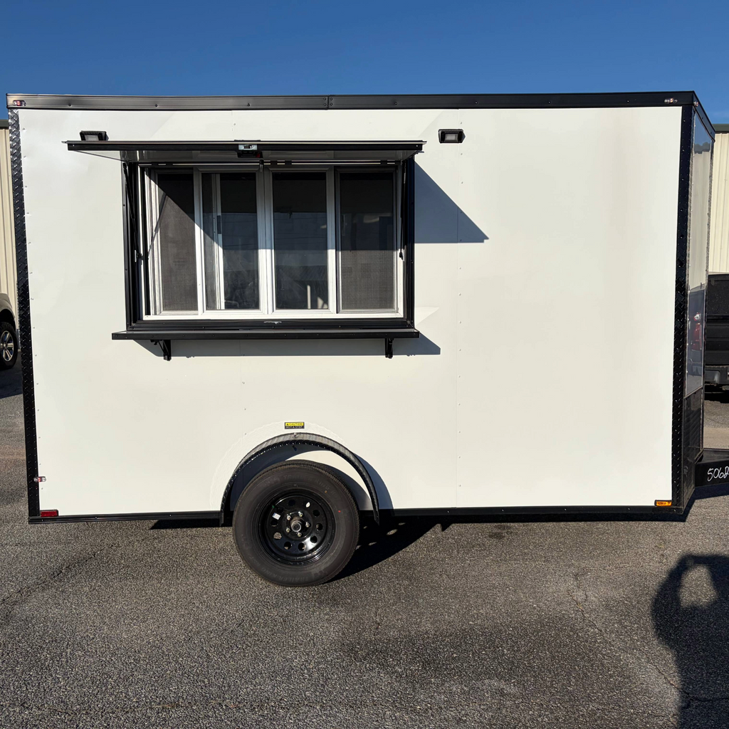 6X12SA White Concession Trailer