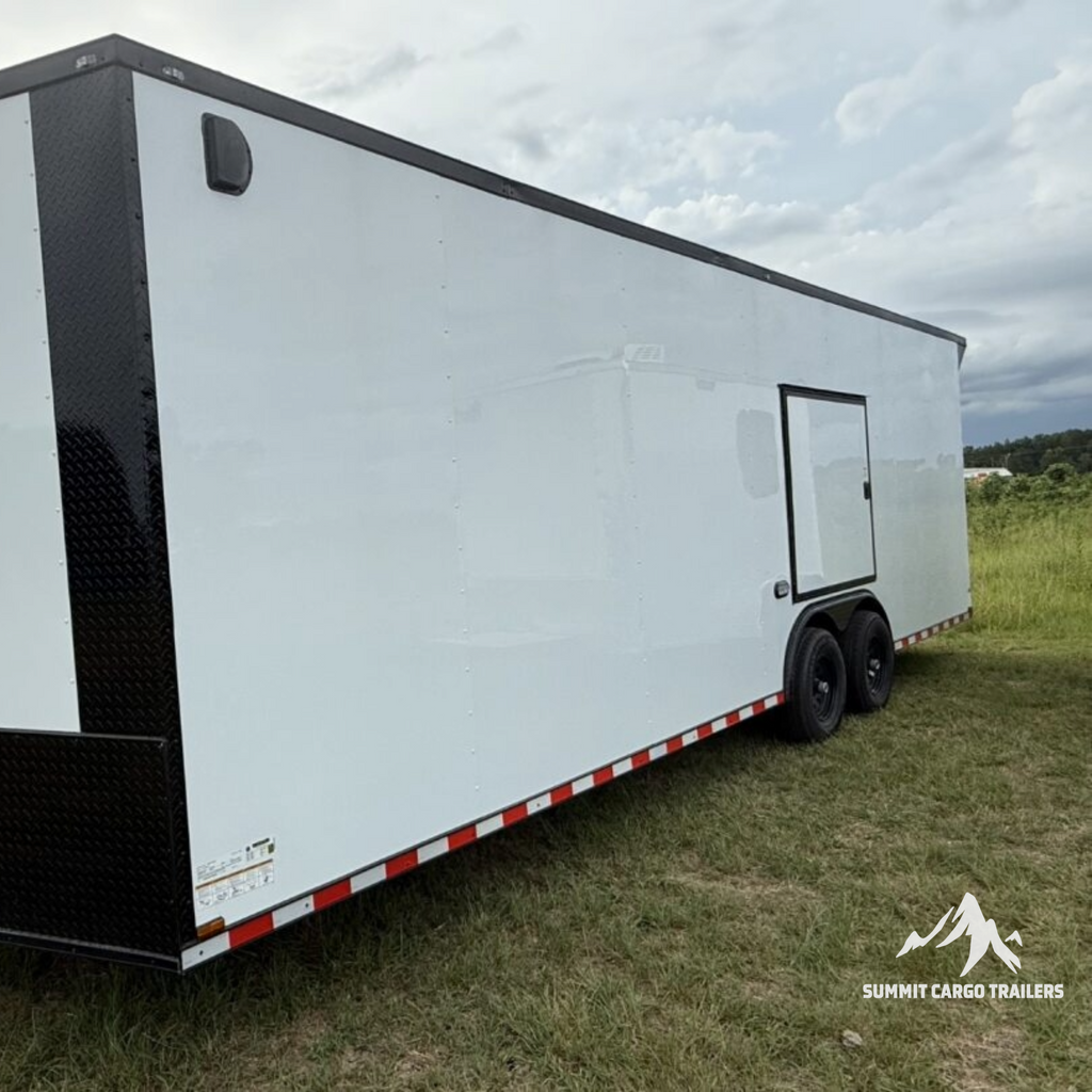 8.5X26TA White Car Hauler Trailer