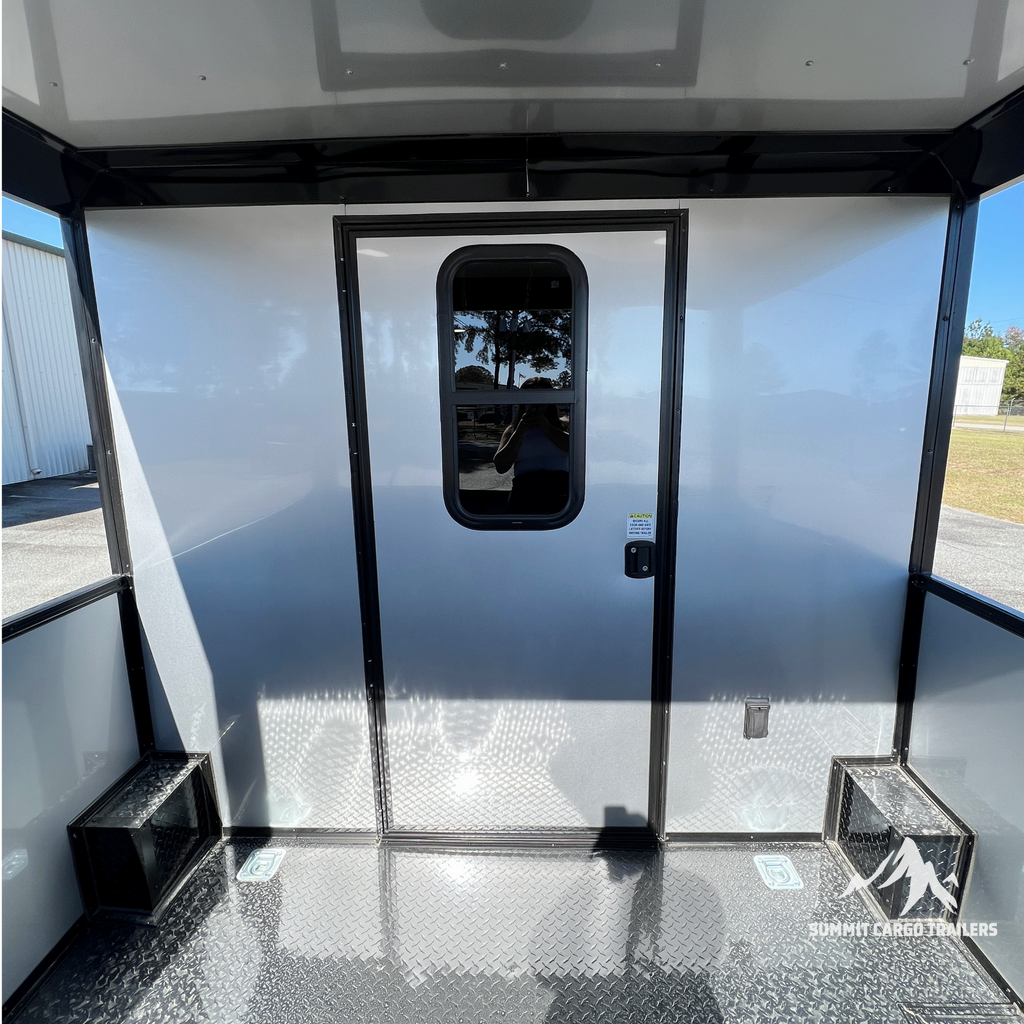 8.5X20TA3 Red & Black Concession Porch Trailer