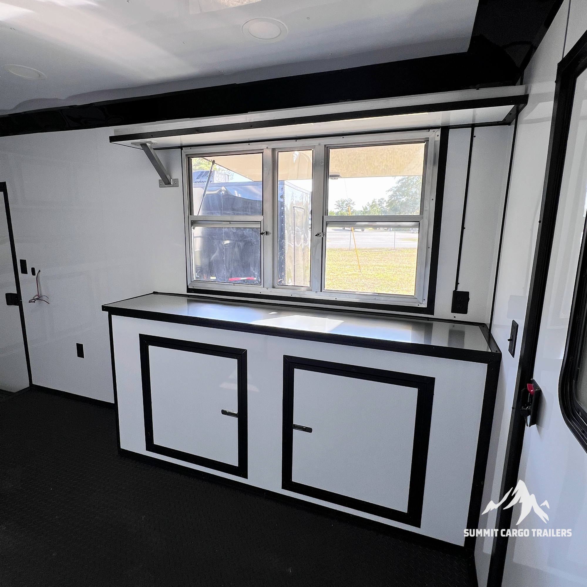 8.5X28TA Black Concession Gullwing Porch Trailer