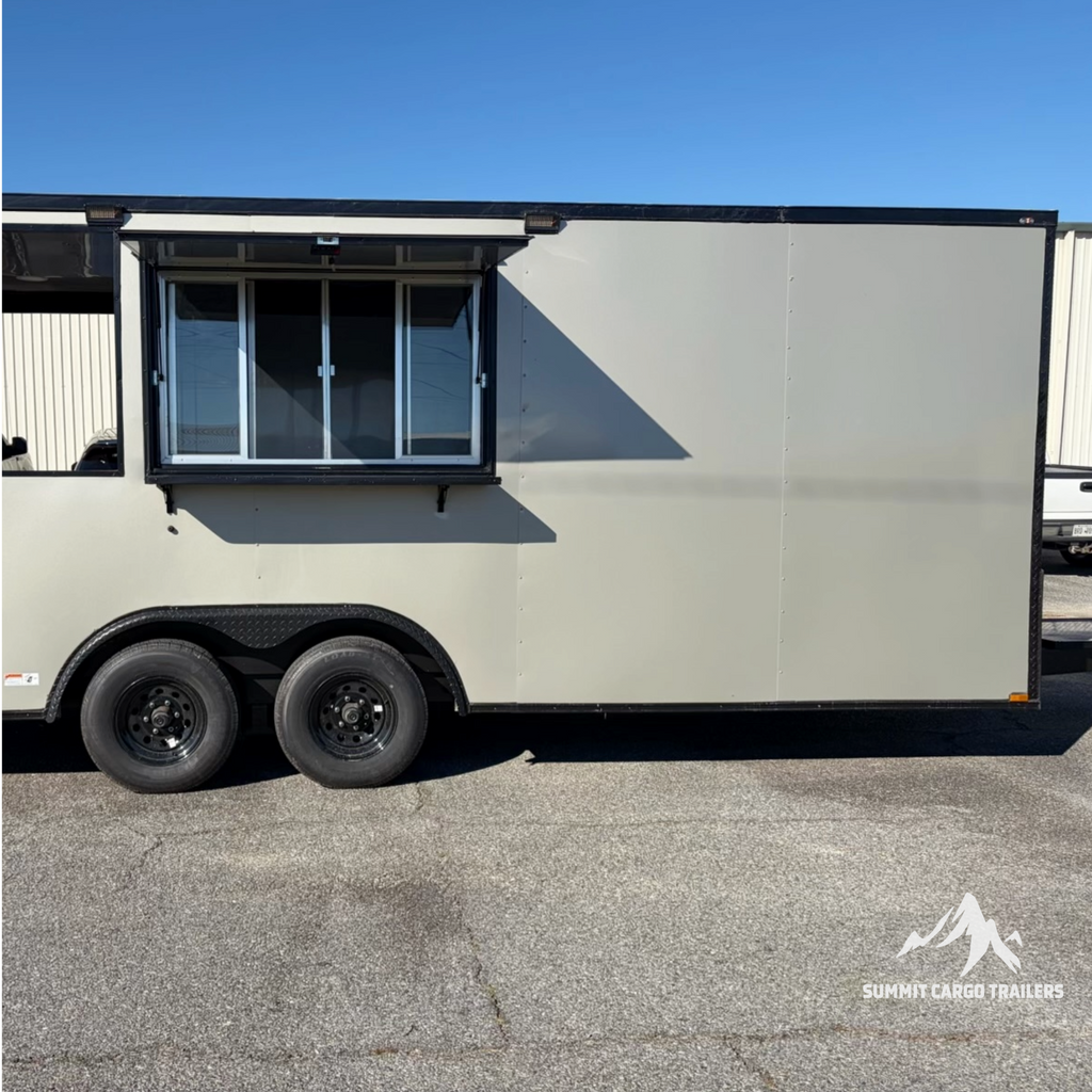 8.5X20TA Pewter Concession Porch Trailer