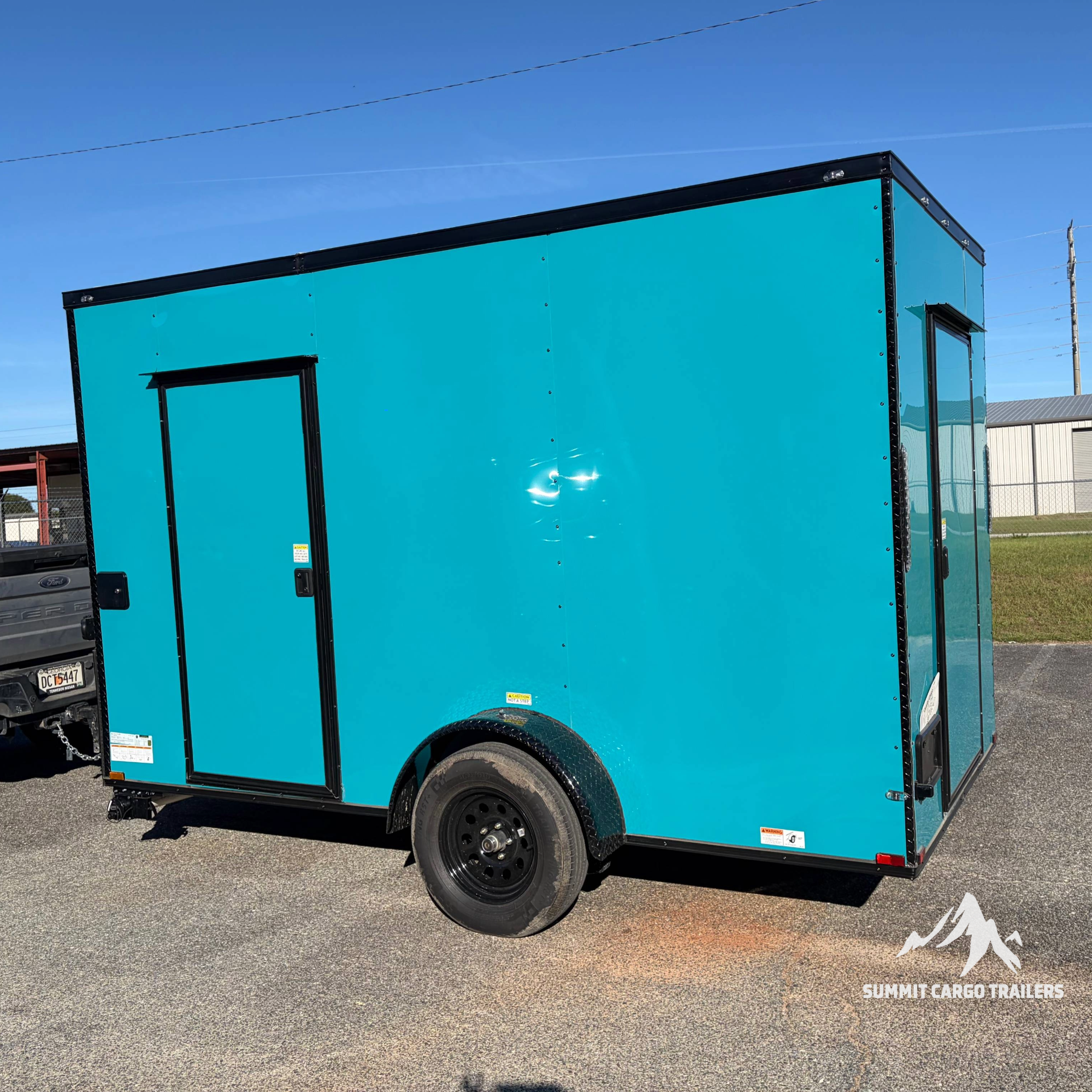 6X12TA Water Blue Concession Trailer