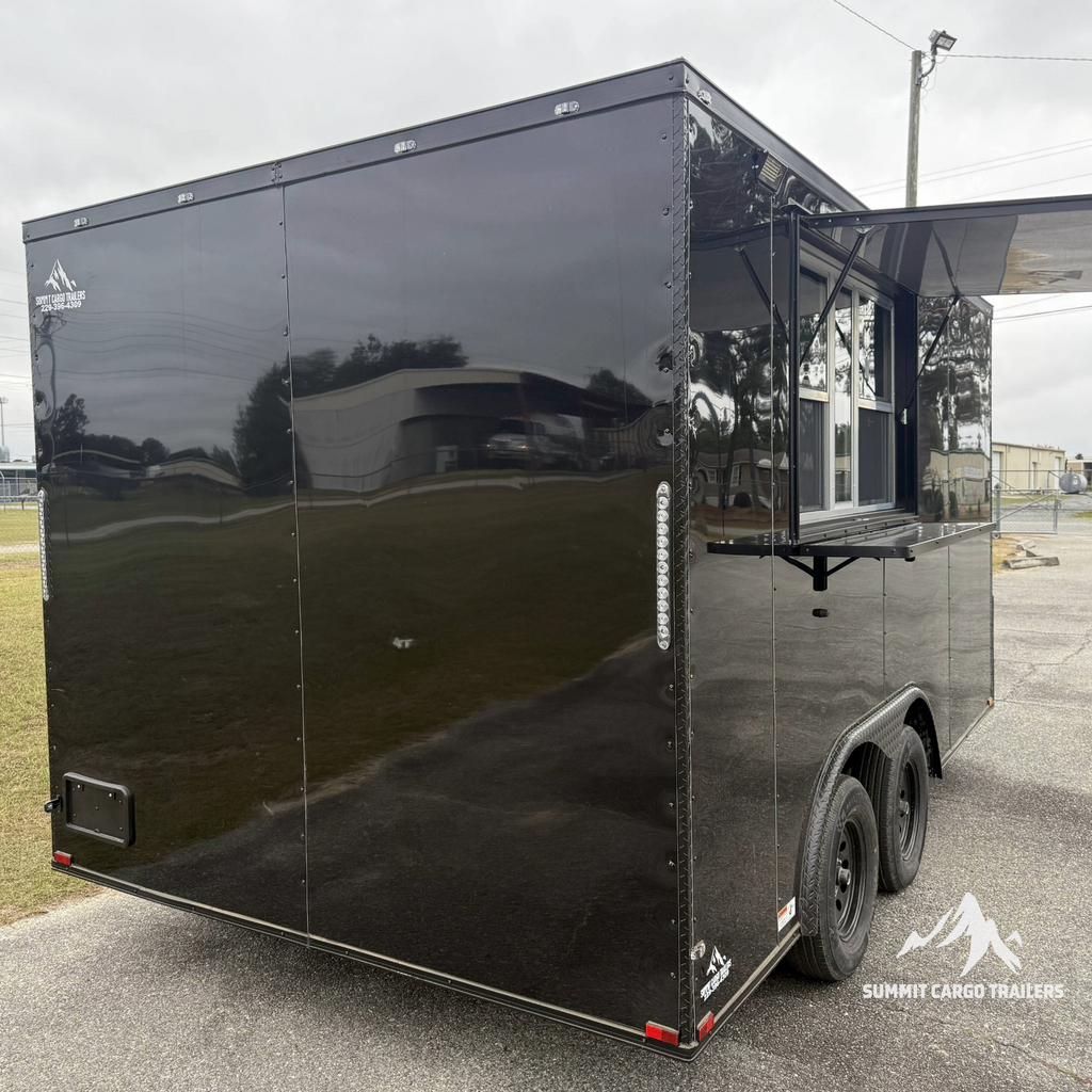 8.5X14TA Black Concession Trailer