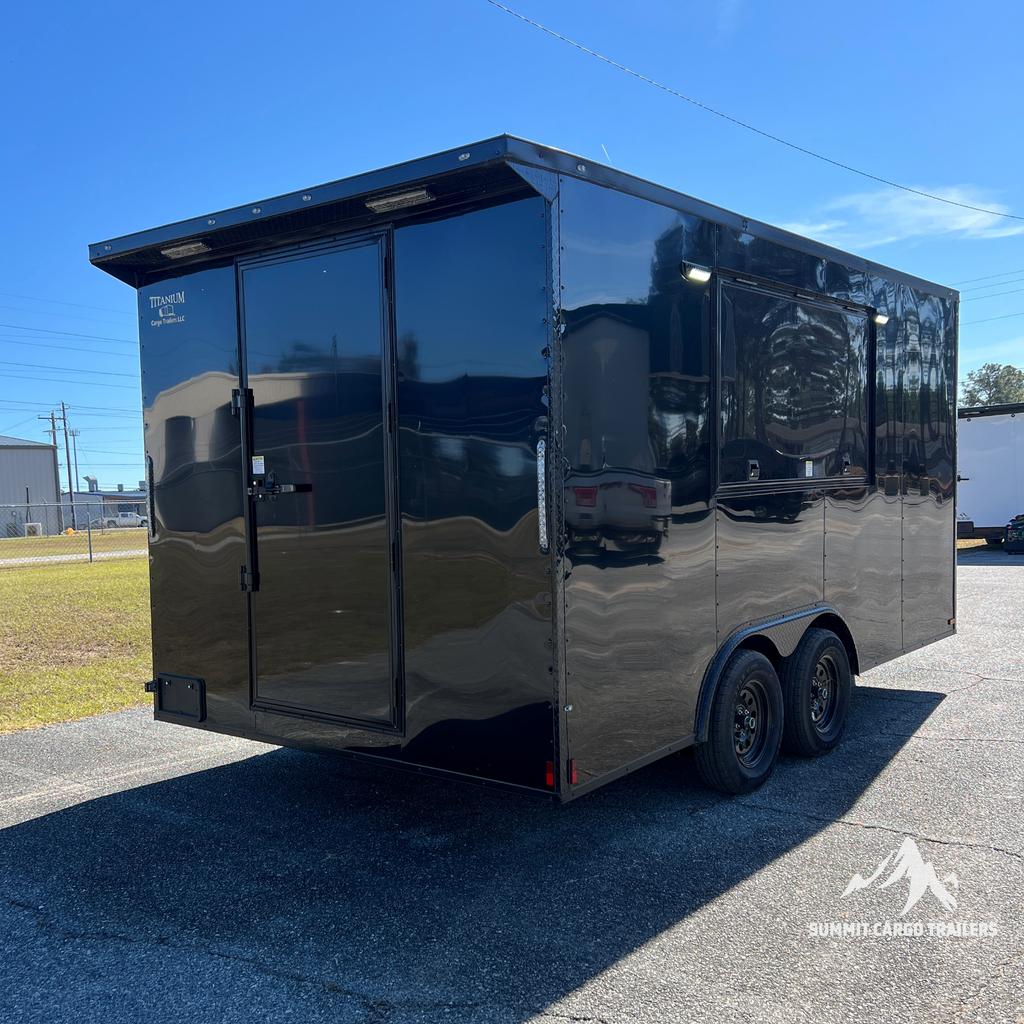 8.5X16TA Black Concession Trailer