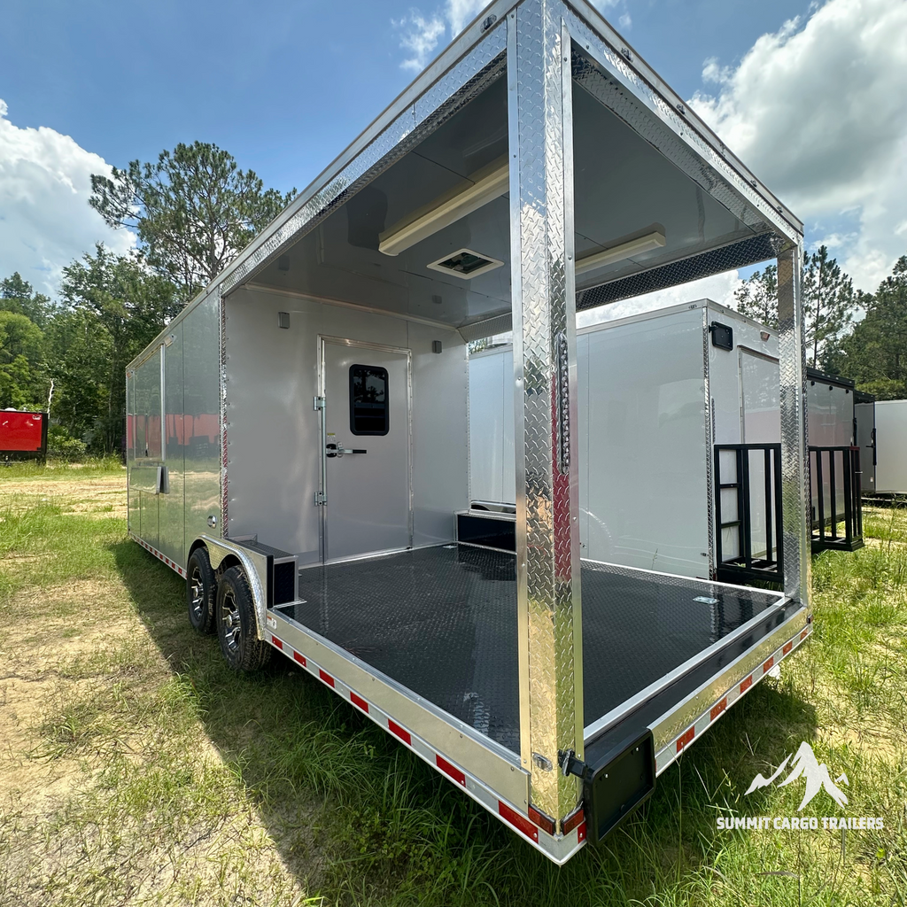 8.5X26TA3 Silver Concession Porch Trailer