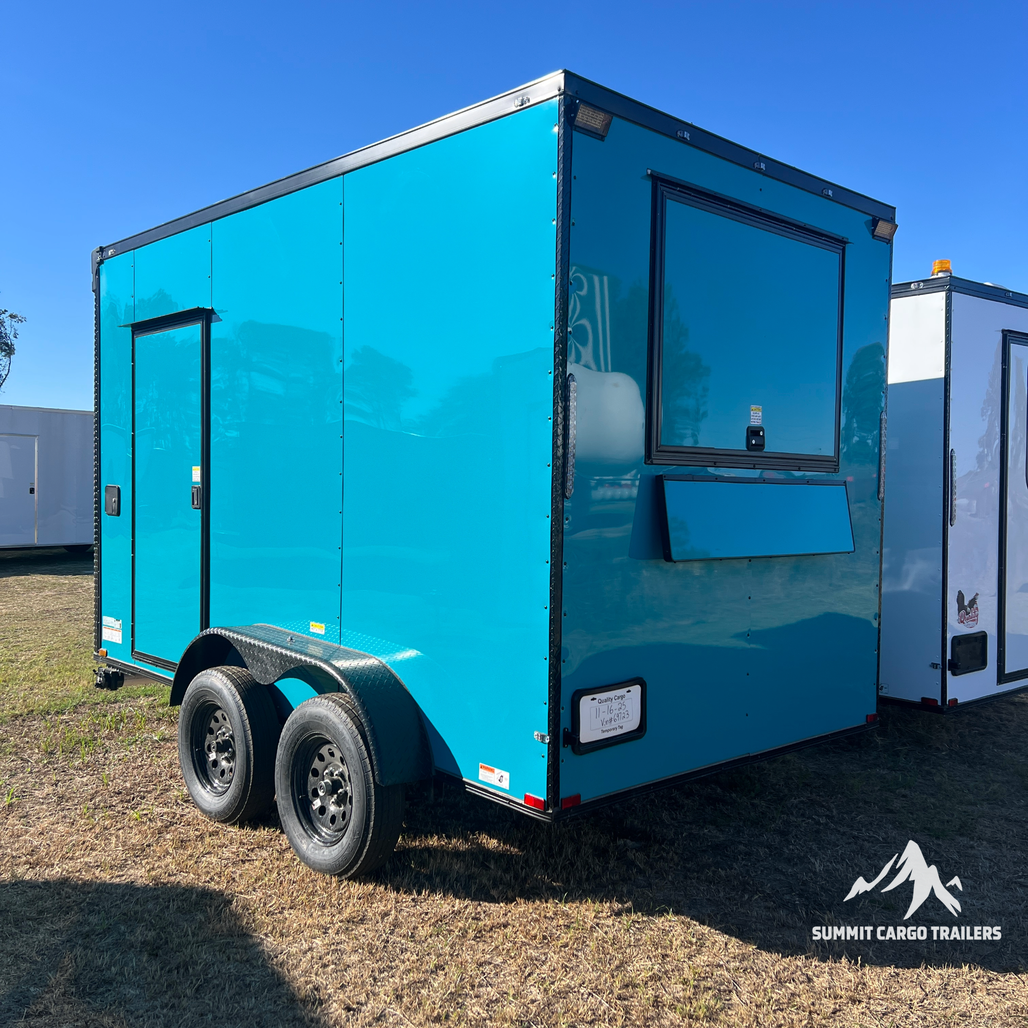 7X12TA Water Blue Concession Trailer
