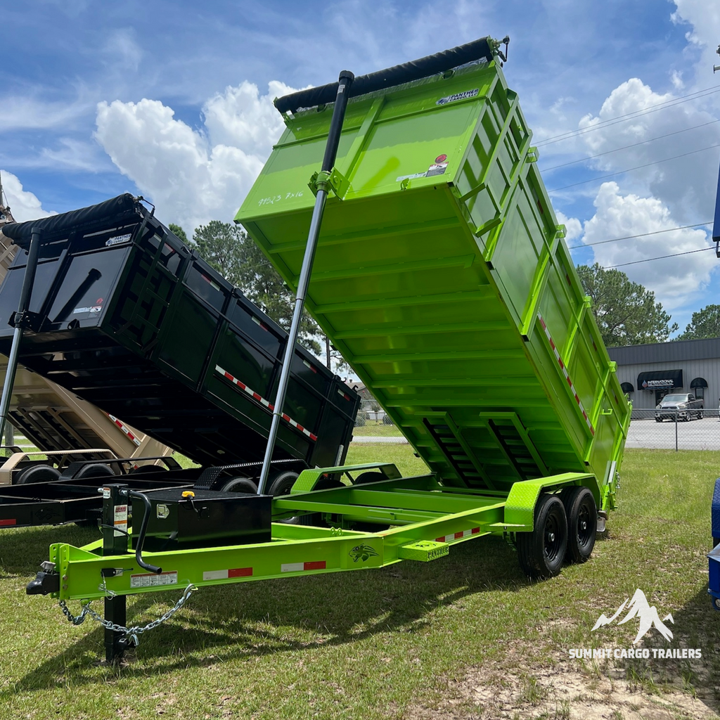 7X16TA Lime Green Dump Trailer