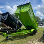 7X16TA Lime Green Dump Trailer