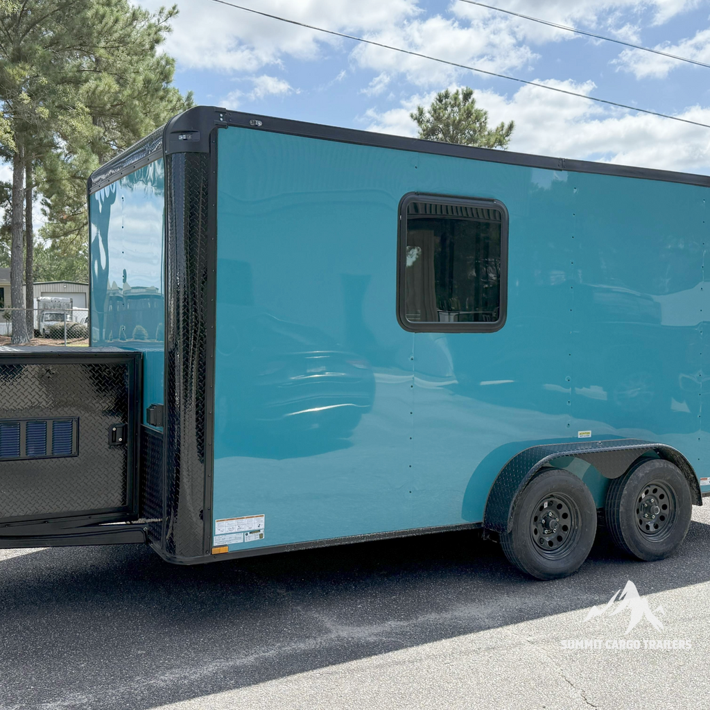 7X14TA Water Blue Dog Grooming Trailer