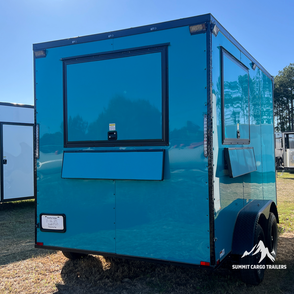 7X12TA Water Blue Concession Trailer