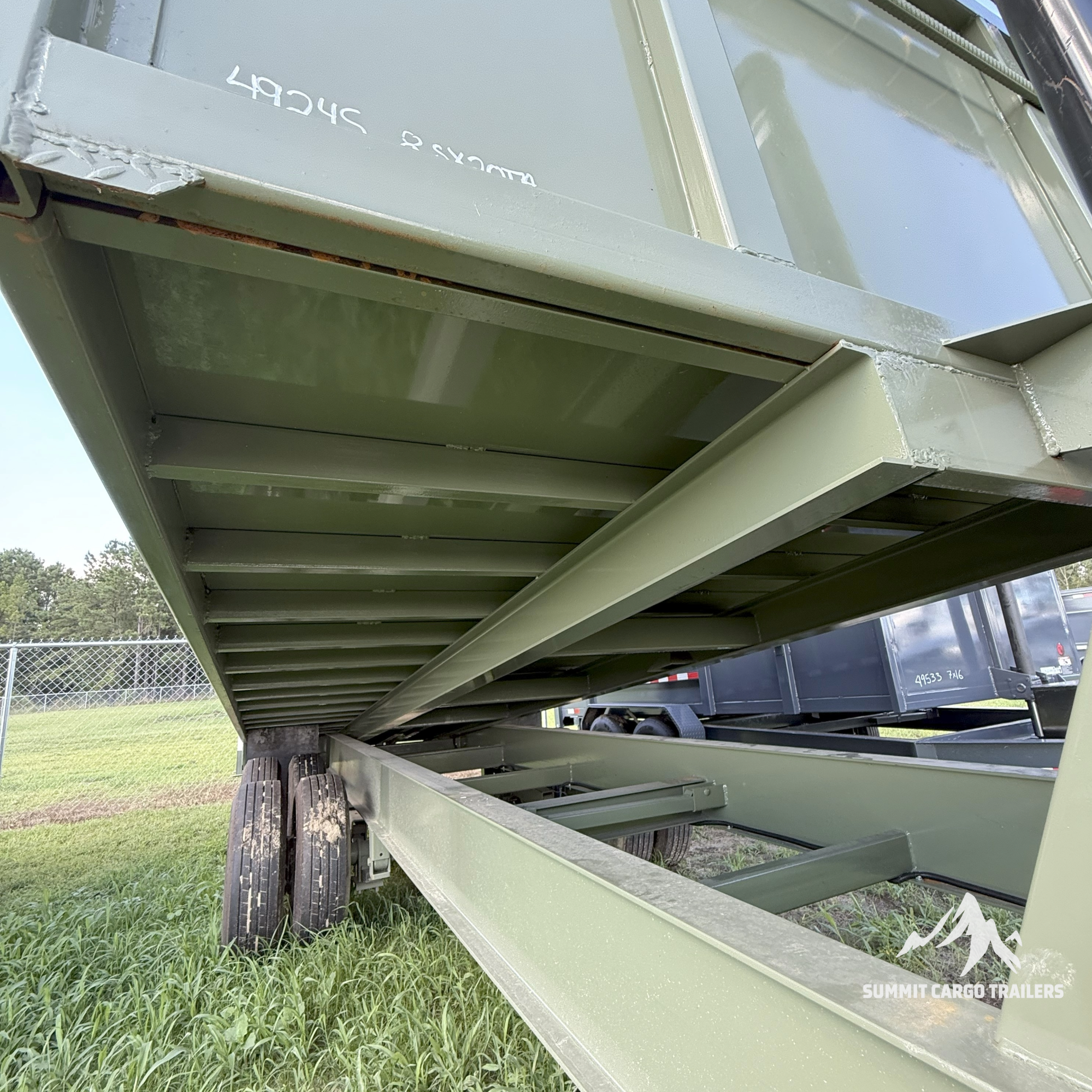 8.5X20TA Army Green Dump Trailer