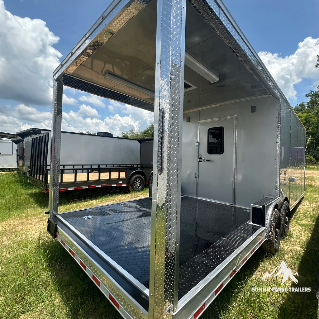 8.5X26TA3 Silver Concession Porch Trailer