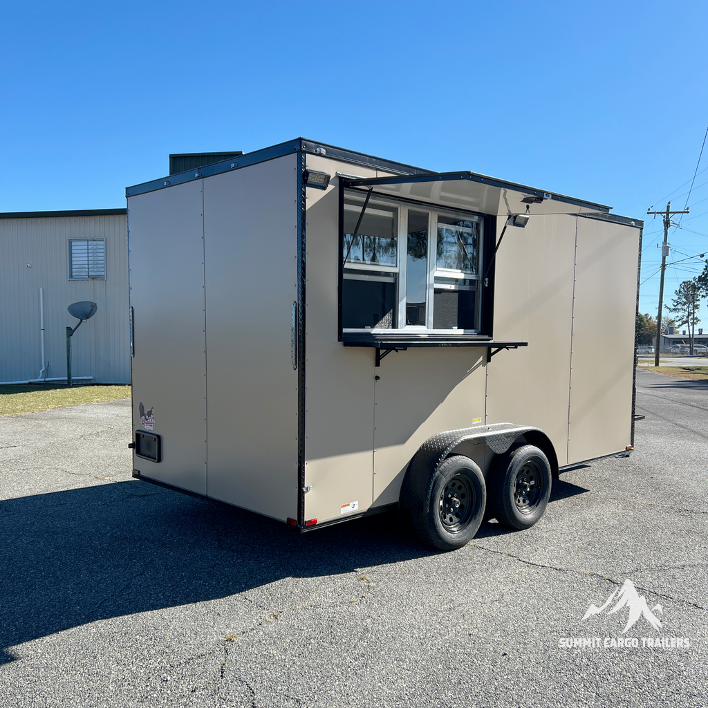 7X14TA Tan Concession Trailer