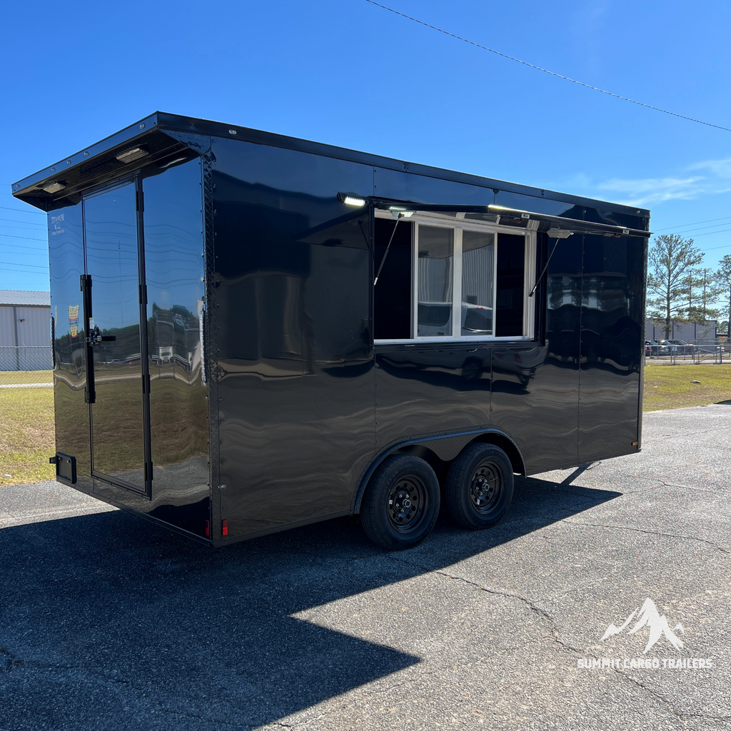8.5X16TA Black Concession Trailer