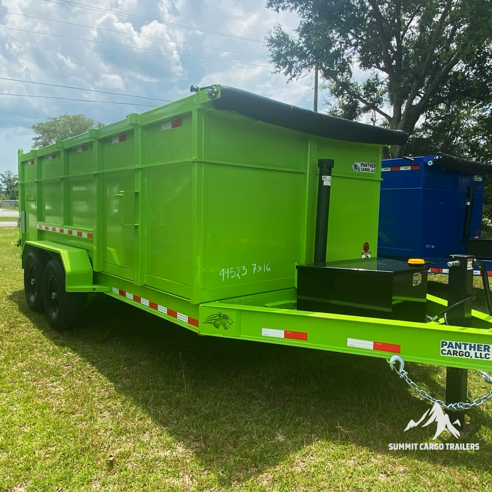 7X16TA Lime Green Dump Trailer
