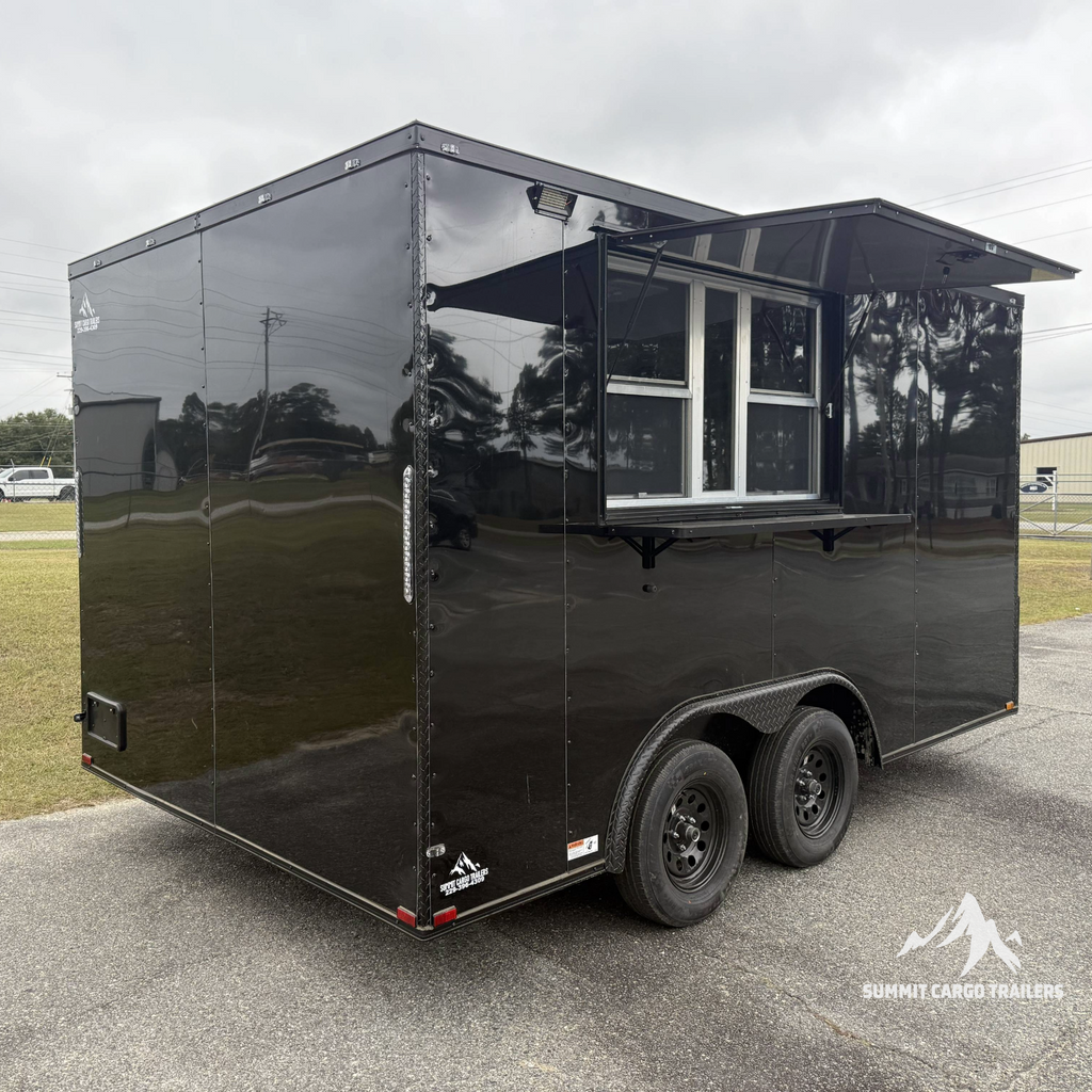 8.5X14TA Black Concession Trailer