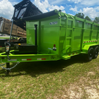 7X16TA Lime Green Dump Trailer