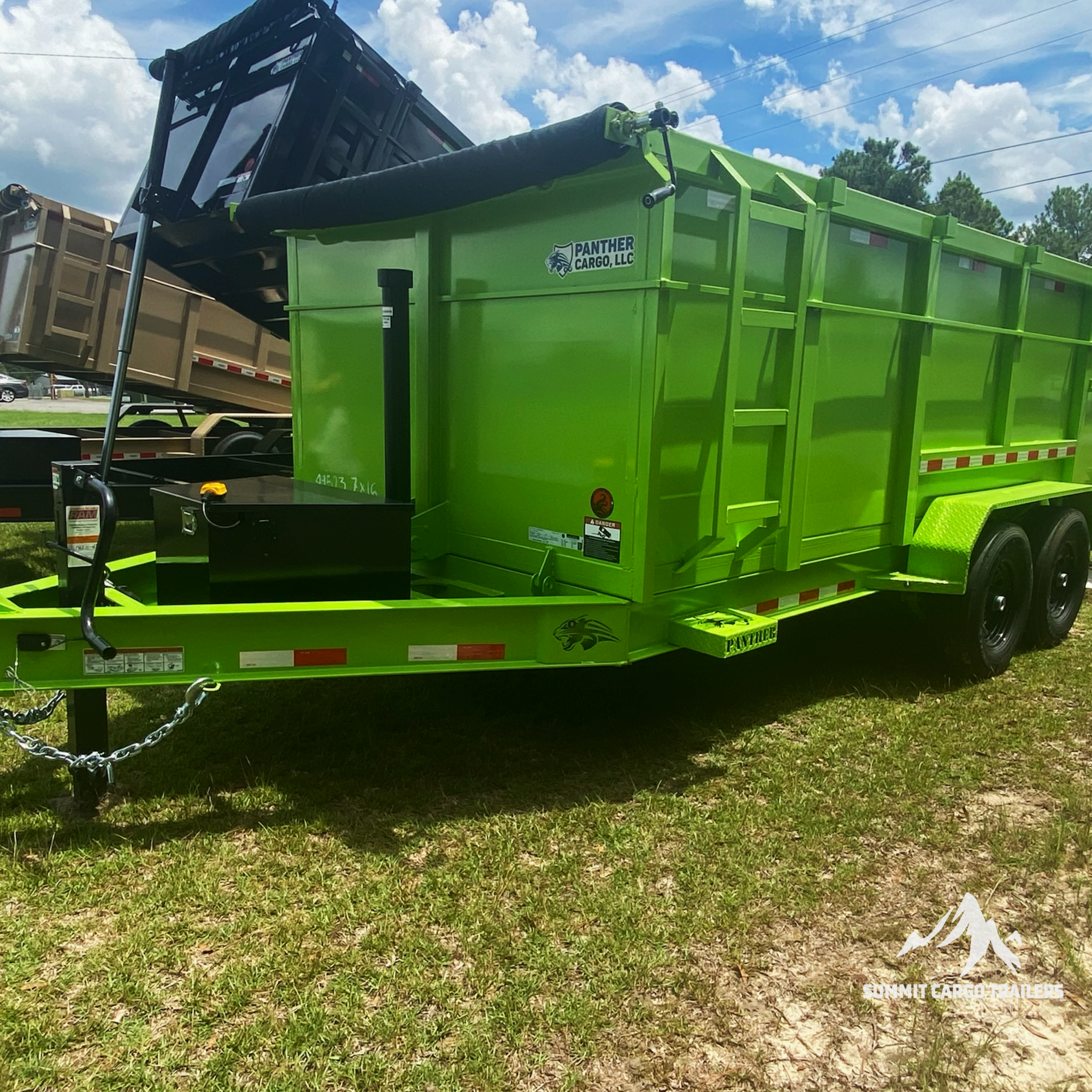 7X16TA Lime Green Dump Trailer