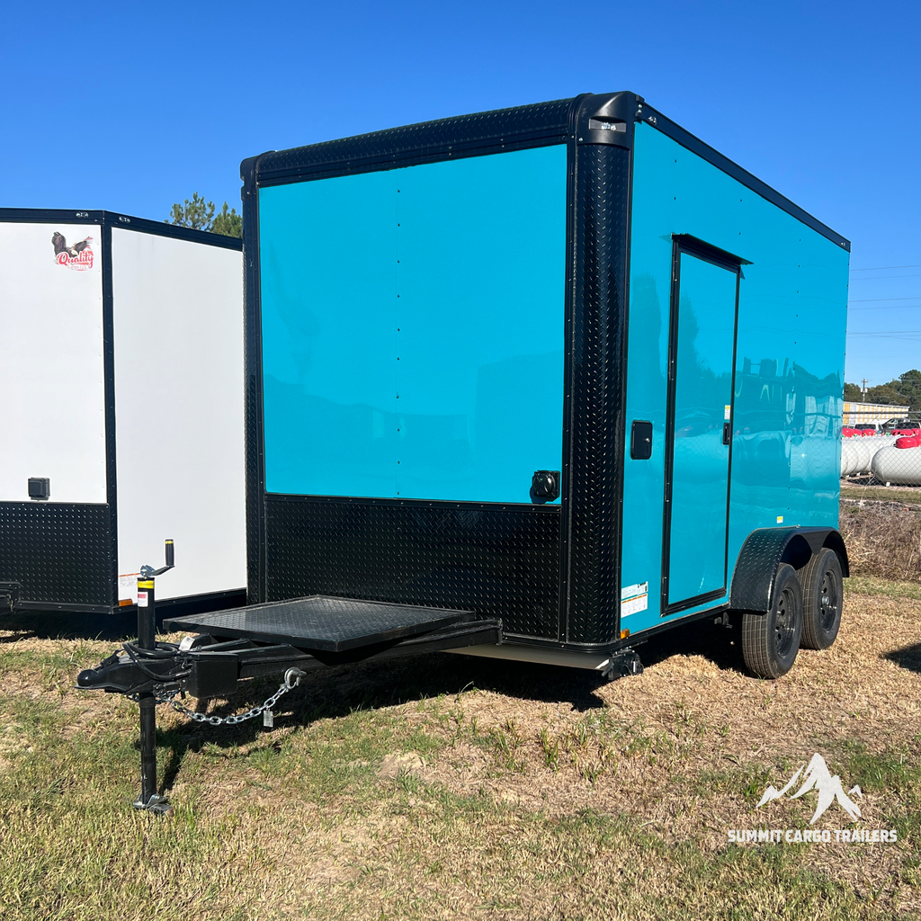 7X12TA Water Blue Concession Trailer