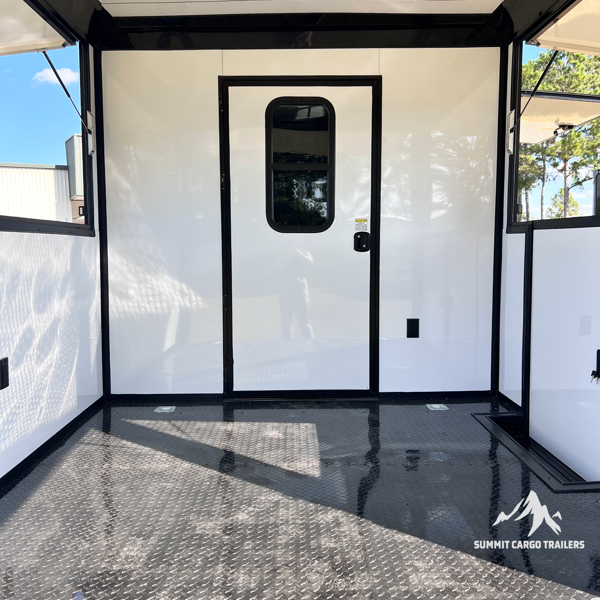 8.5X28TA Black Concession Gullwing Porch Trailer