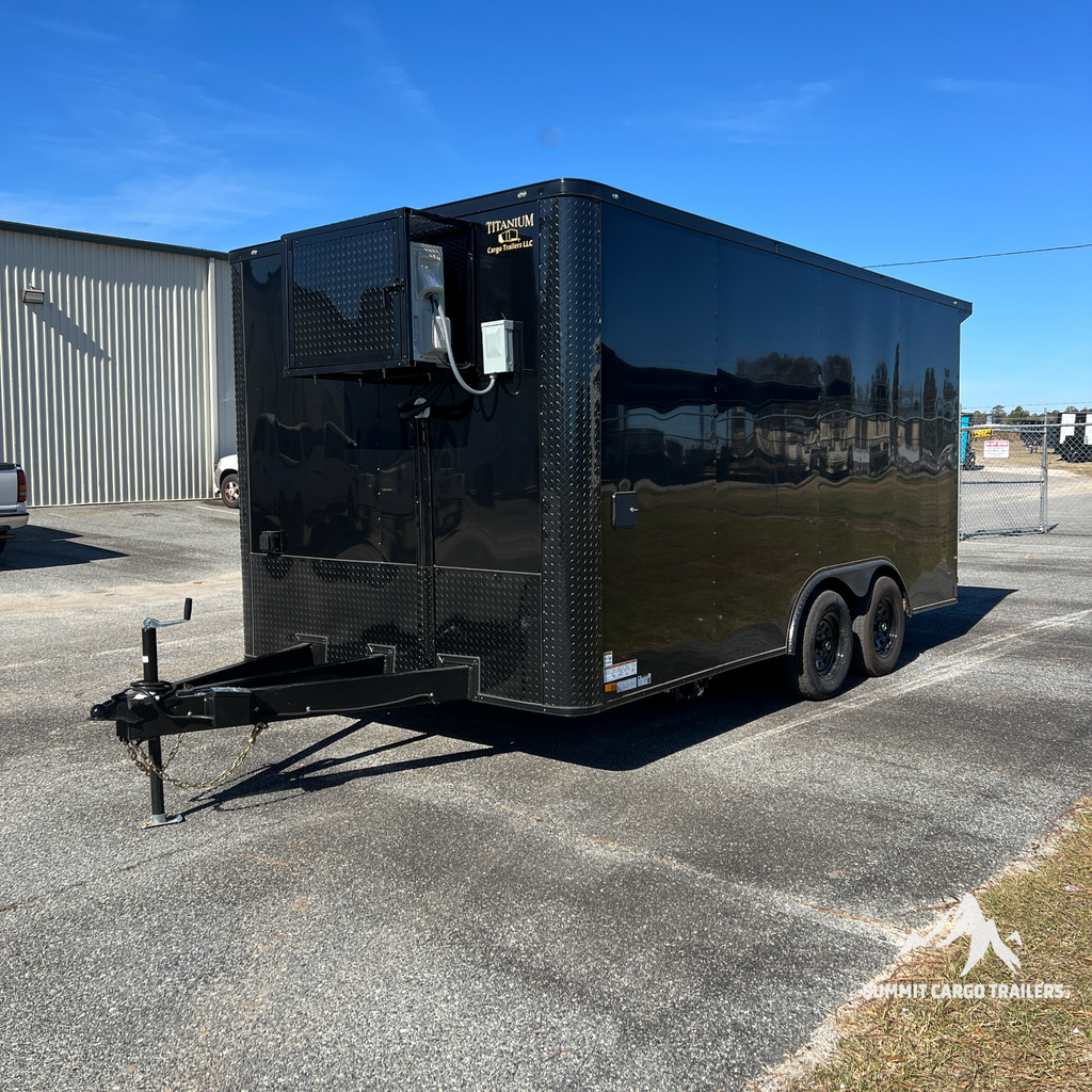 8.5X16TA Black Concession Trailer