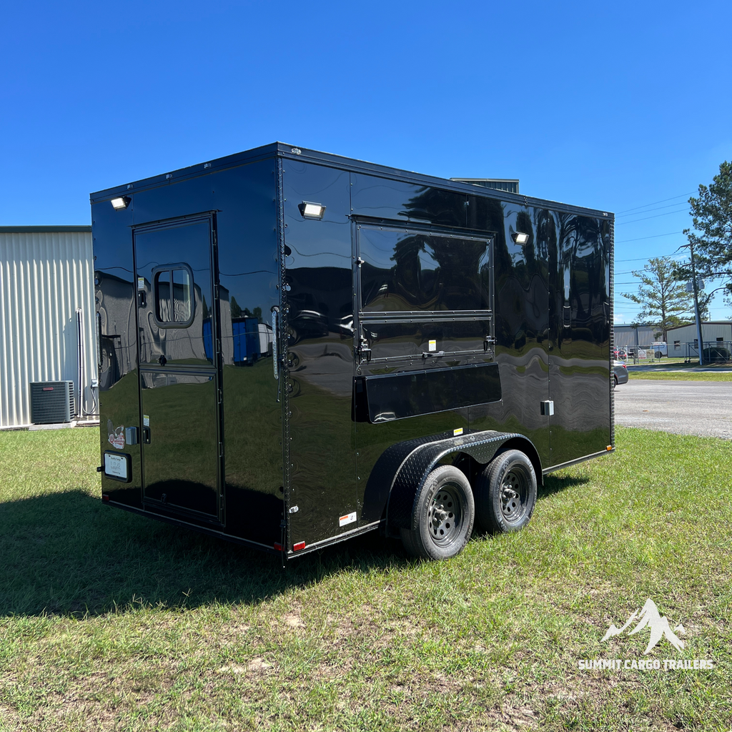 7X14TA Black Concession Trailer