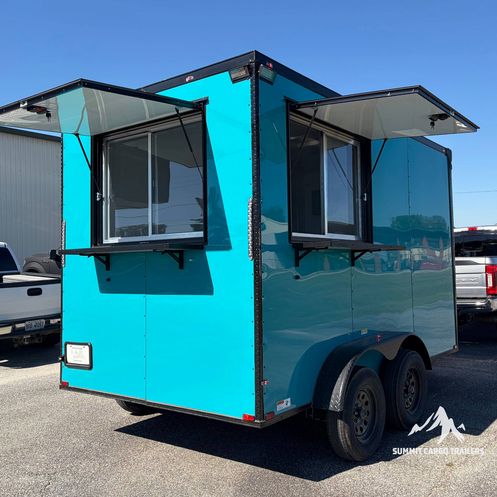 7X12TA Water Blue Concession Trailer