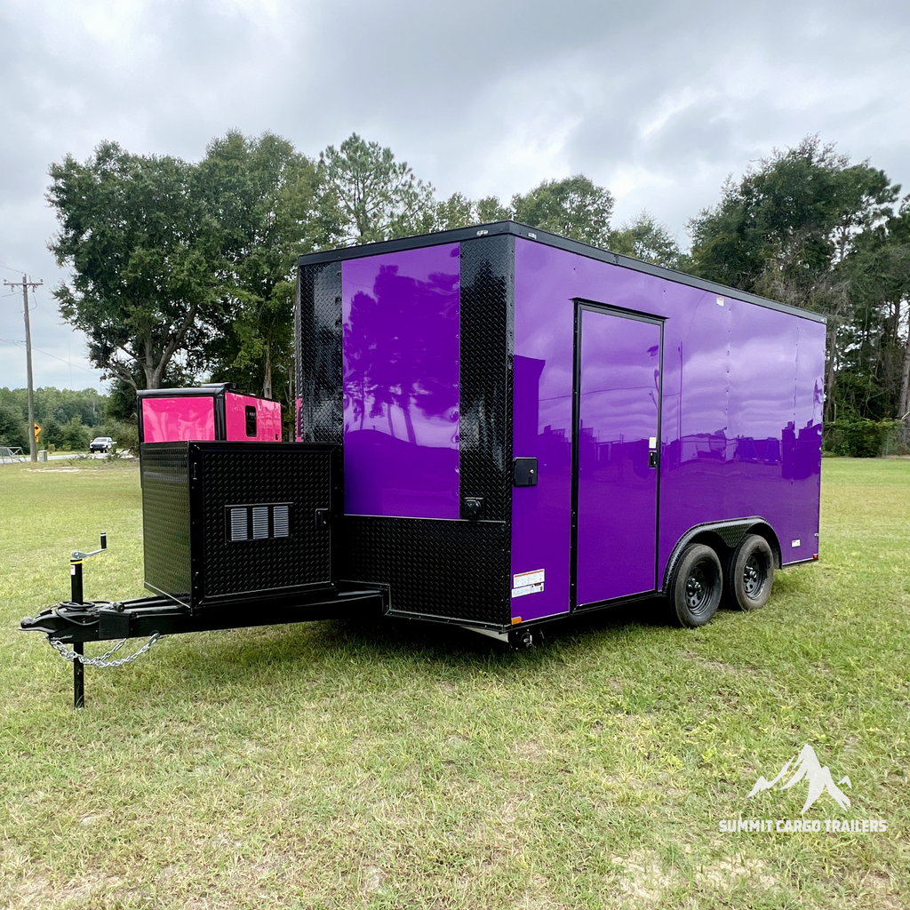8.5X14TA Purple Concession Trailer
