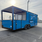 8.5X24TA3 Blue Concession Porch Trailer
