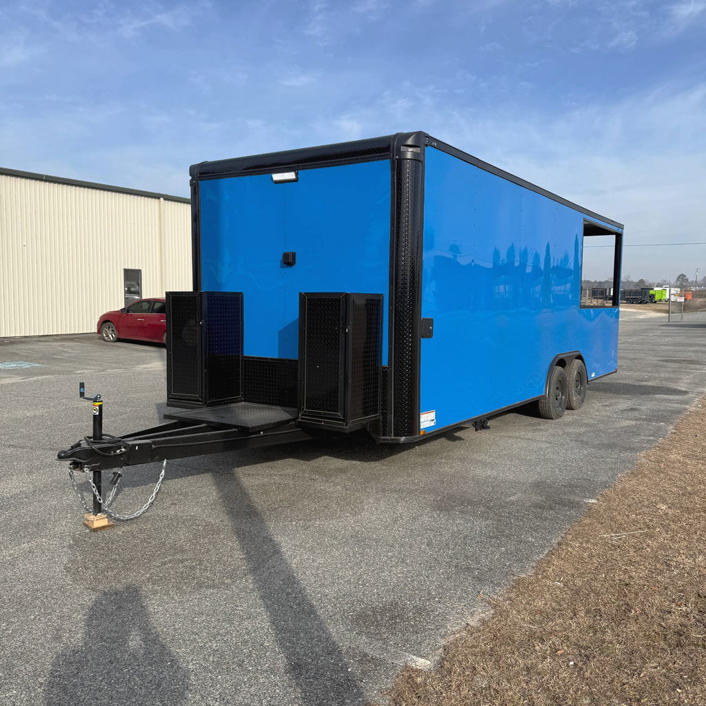 8.5X24TA3 Blue Concession Porch Trailer