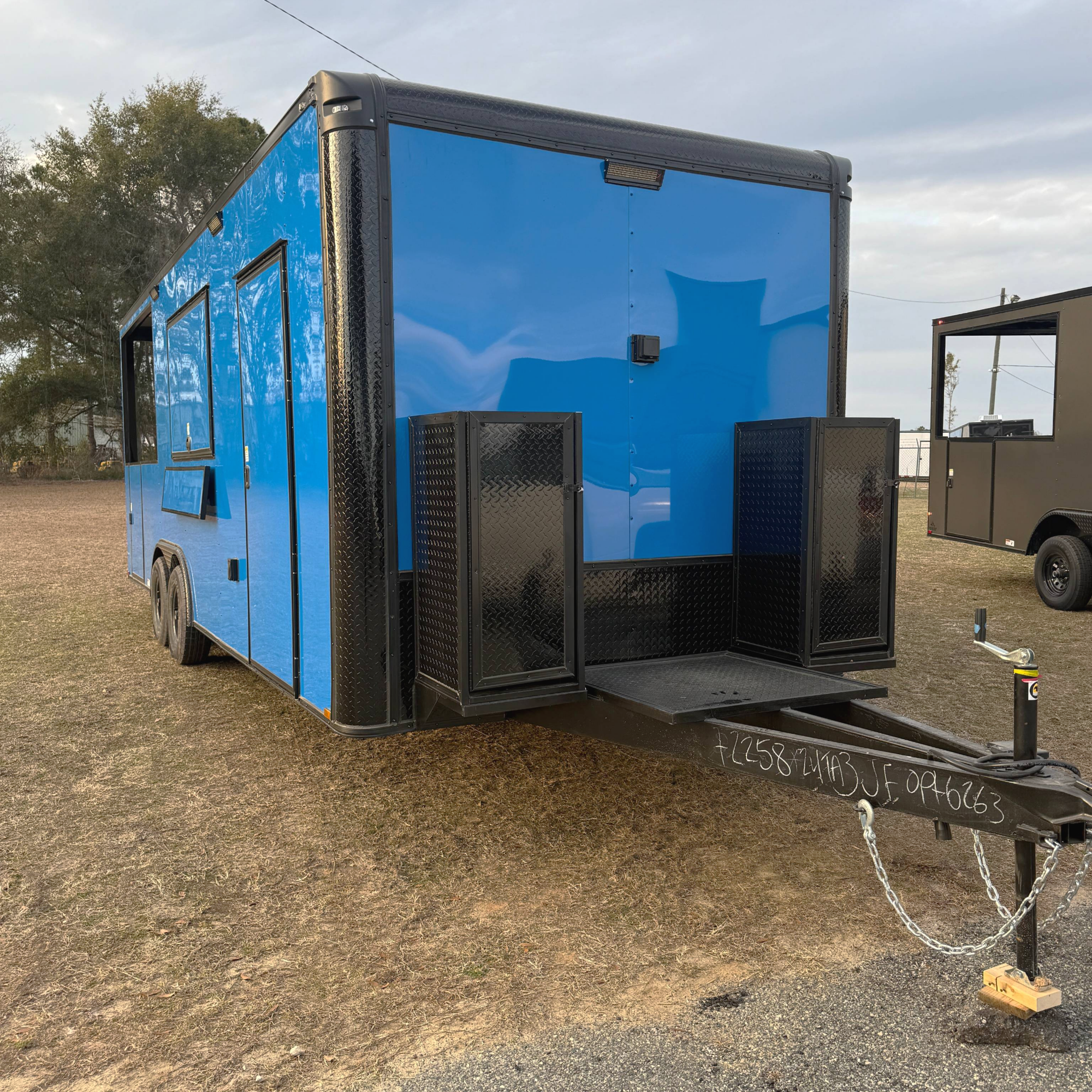 8.5X24TA3 Blue Concession Porch Trailer