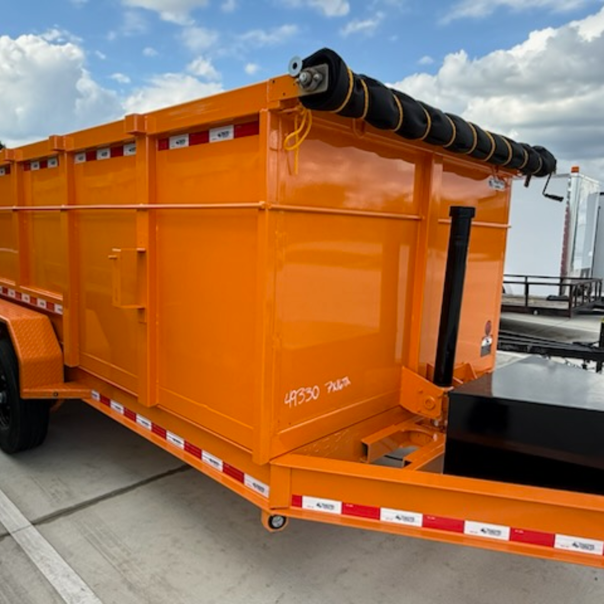 7X16TA Bright Orange Dump Trailer
