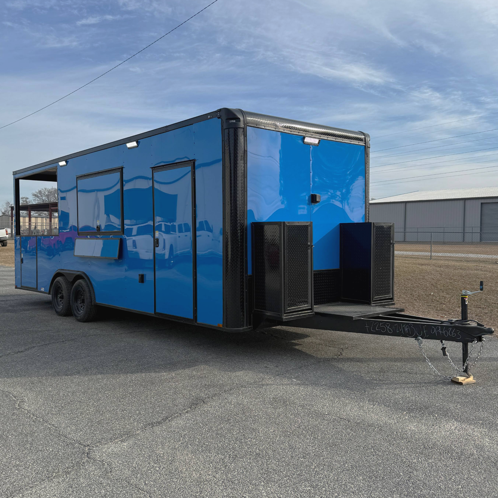 8.5X24TA3 Blue Concession Porch Trailer