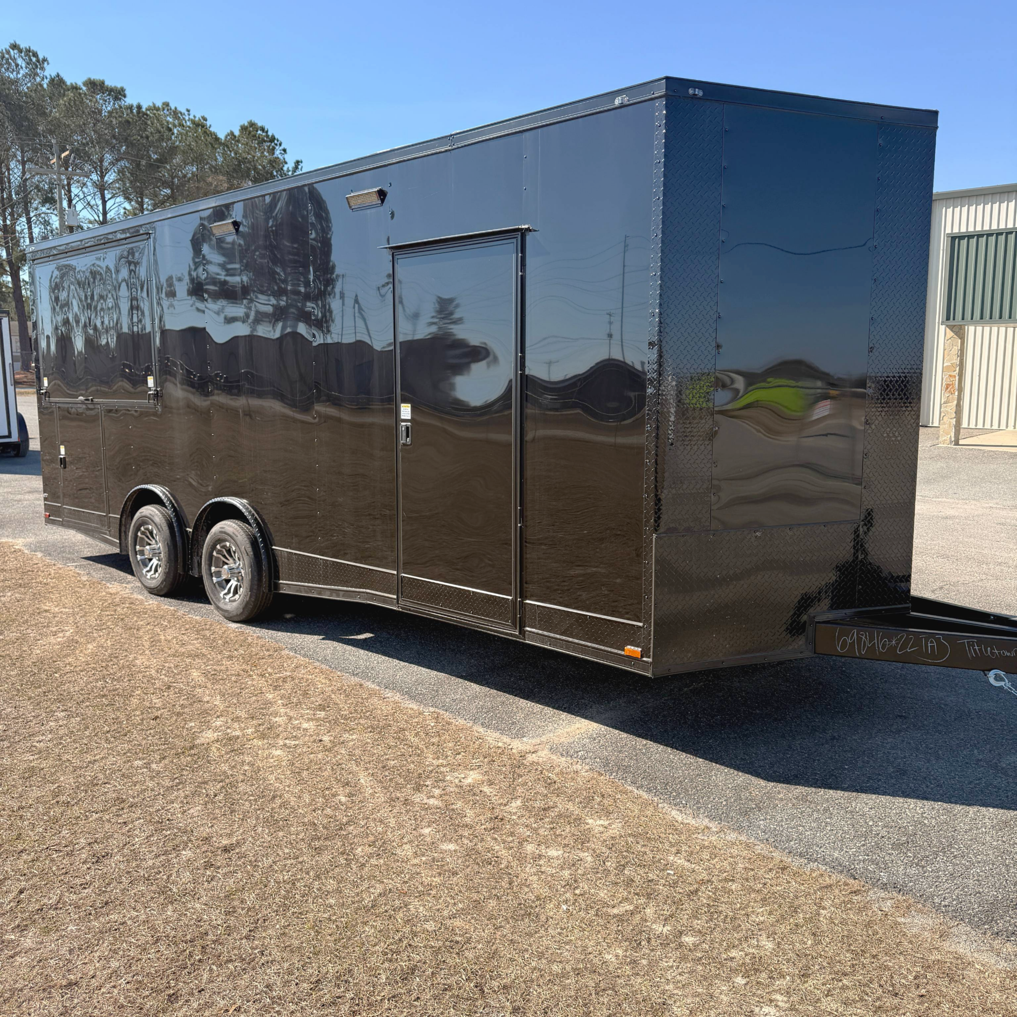 8.5X22TA3 Black Concession Gullwing Porch Trailer