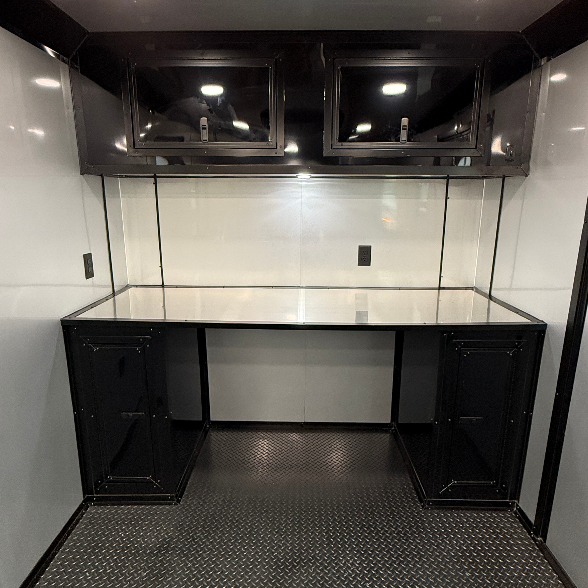7X14TA Silver & Black Pet Grooming Trailer