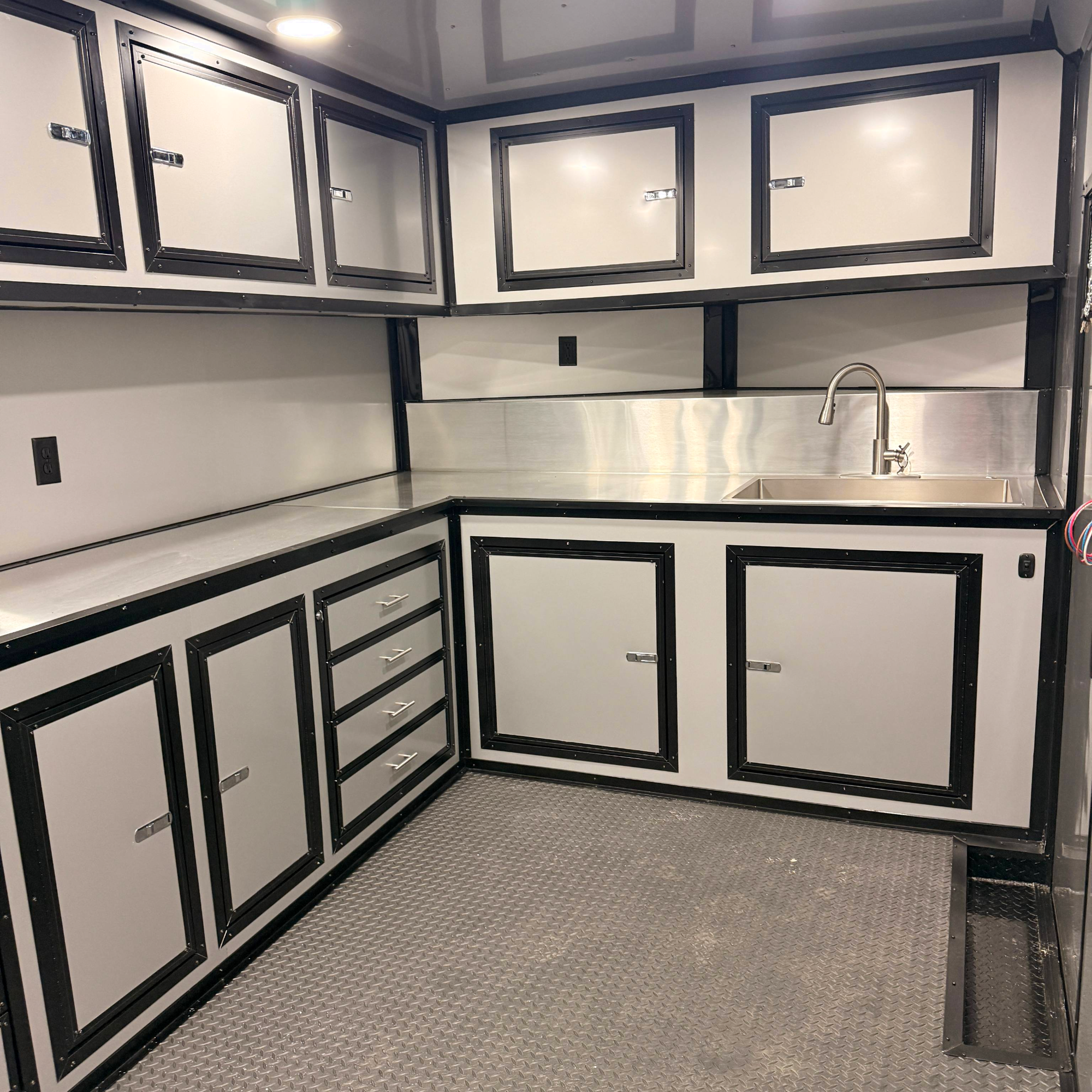 8.5X22TA3 Black Concession Gullwing Porch Trailer