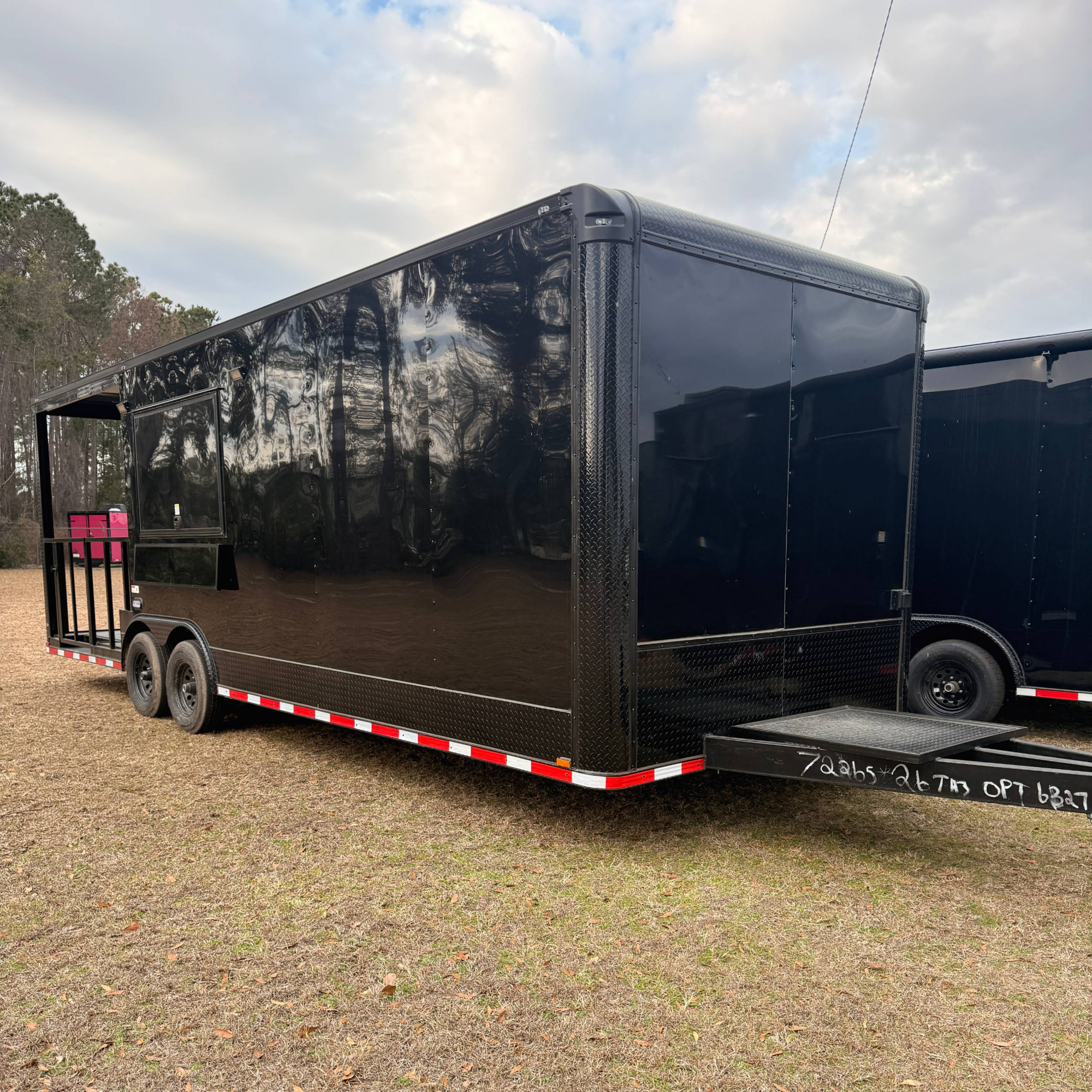 8.5X26TA3 Black Concession Porch Trailer